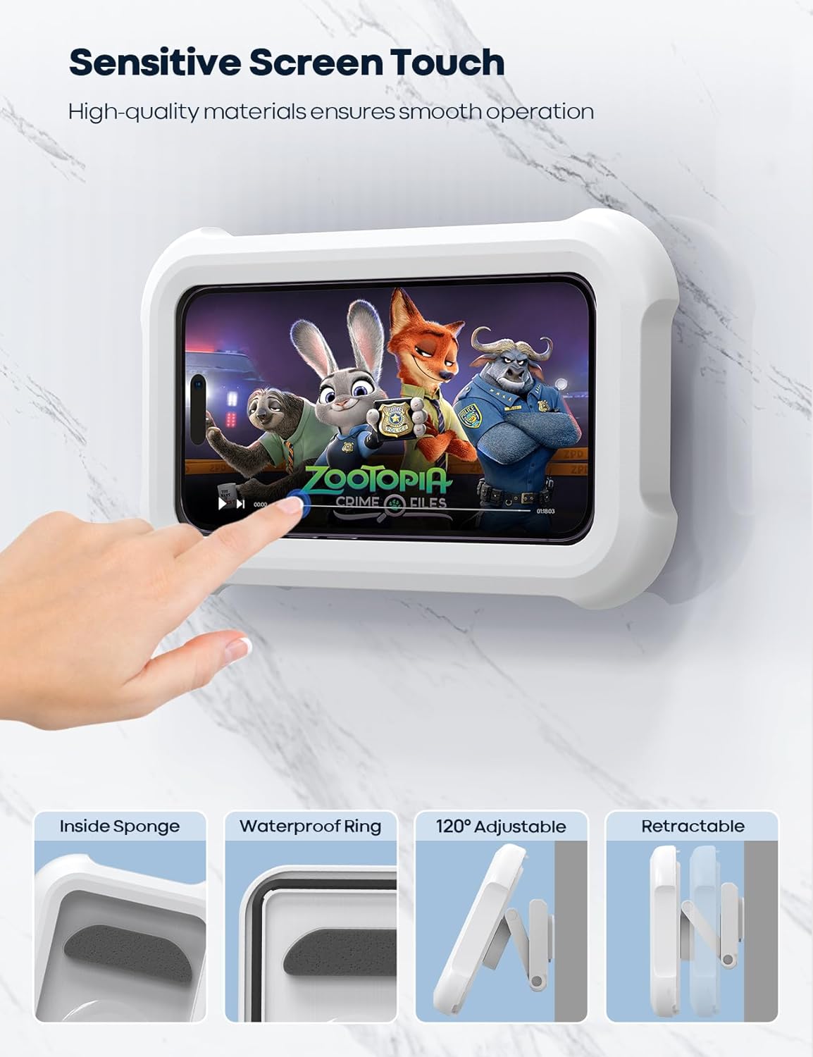 AquaGrip Rotating Shower Phone Mount