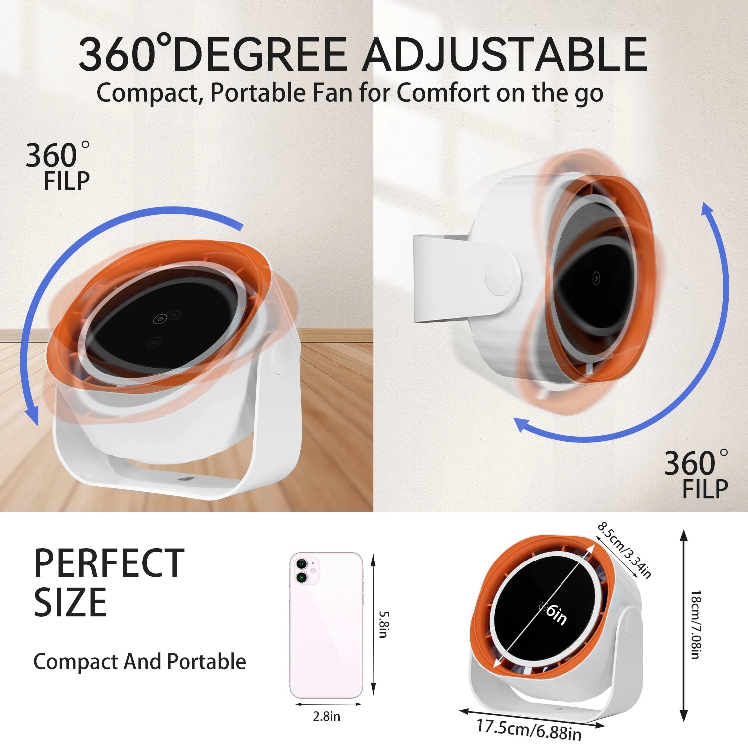 ClipCharge Portable Desk Fan